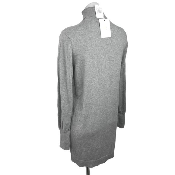Wayf NWT Gray Wool Blend Turtleneck Long Sleeve Pullover Mini Sweater Dress S - Picture 2 of 4